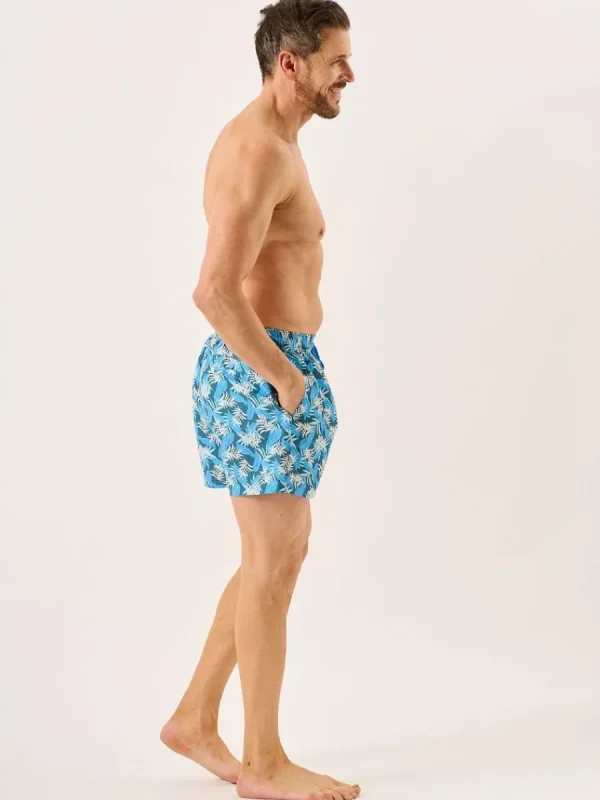 Quba & Co Blue Leaf Print Swim Shorts - Seagor Sale