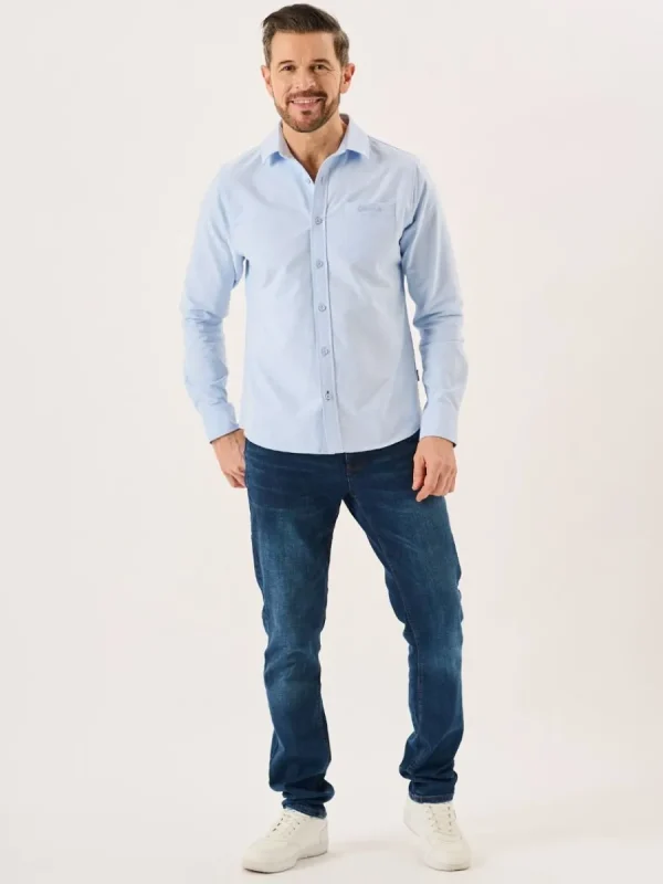 Quba & Co Blue Long Sleeve Oxford Shirt - Orson Fashion