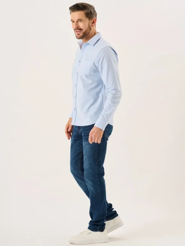 Quba & Co Blue Long Sleeve Oxford Shirt - Orson Fashion
