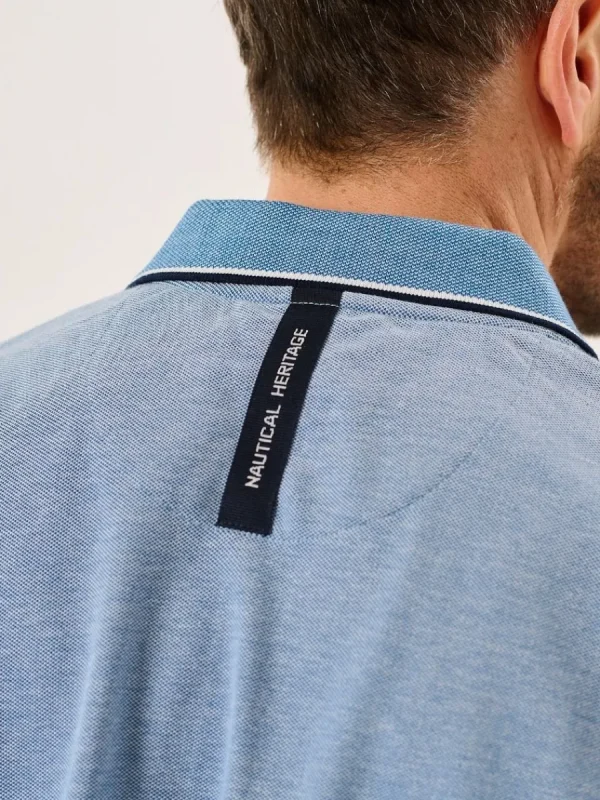 Quba & Co Blue Marl Quba And Co Lifestyle Polo Shirt - Pelton Best