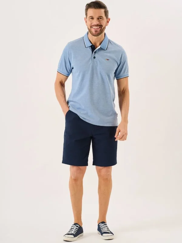 Quba & Co Blue Marl Quba And Co Lifestyle Polo Shirt - Pelton Best