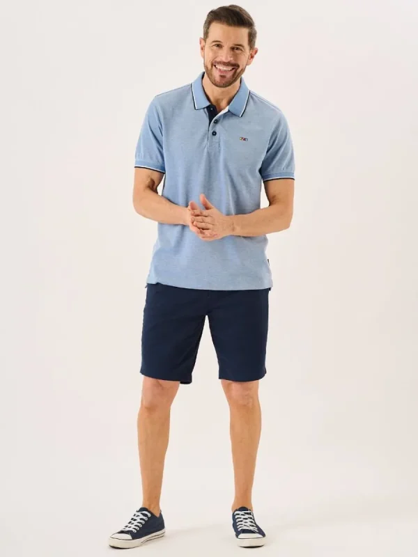 Quba & Co Blue Marl Quba And Co Lifestyle Polo Shirt - Pelton Best