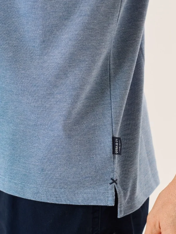 Quba & Co Blue Marl Quba And Co Lifestyle Polo Shirt - Pelton Best