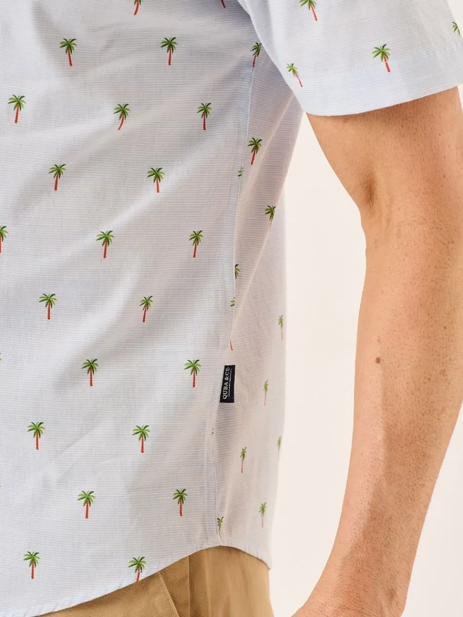 blue_palm_tree_print_shor_8.webp Quba & Co Blue Palm Tree Print Short Sleeve Shirt - Palermo Sale