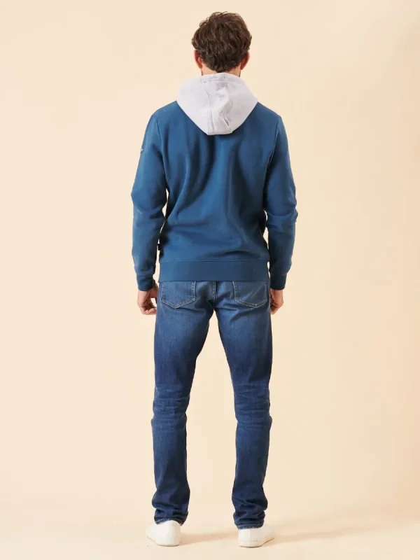 Quba & Co Blue Quba and Co Nautical Logo Overhead Hoodie - Nidau Online