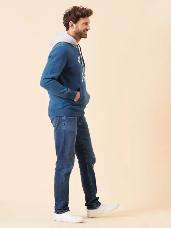 Quba & Co Blue Quba and Co Nautical Logo Overhead Hoodie - Nidau Online