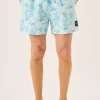 Quba & Co Blue Tropical Print Swim Shorts - Seaford Discount