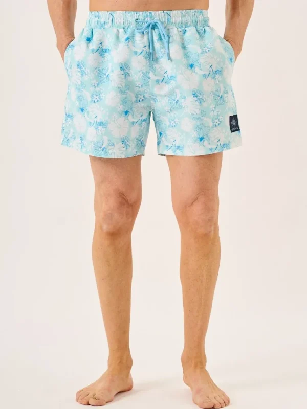 Quba & Co Blue Tropical Print Swim Shorts - Seaford Discount