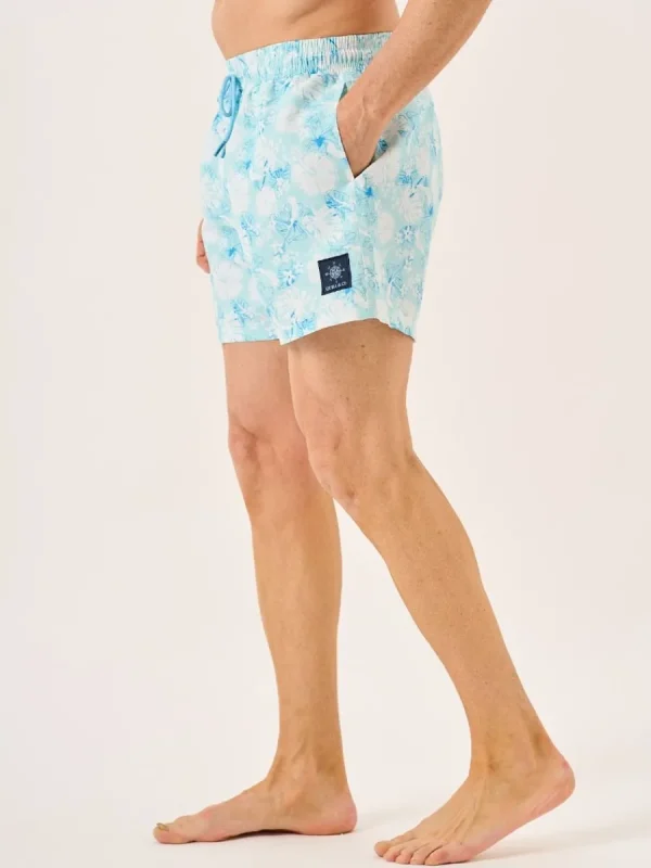 Quba & Co Blue Tropical Print Swim Shorts - Seaford Discount