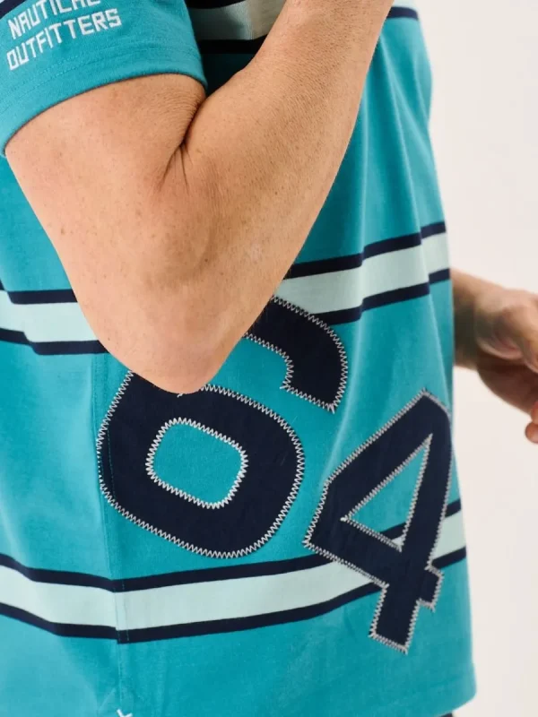 Quba & Co Bright Teal Quba Sails X-Series Short Sleeved Rugby Shirt - Walton Clearance