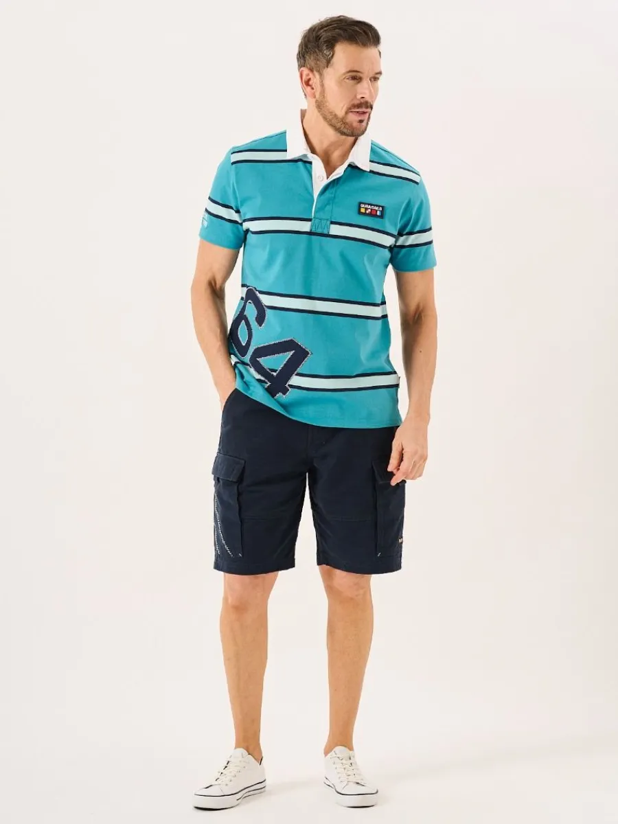 bright_teal_quba_sails_xs_5.webp Quba & Co Bright Teal Quba Sails X-Series Short Sleeved Rugby Shirt - Walton Clearance