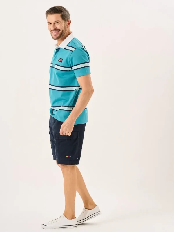 Quba & Co Bright Teal Quba Sails X-Series Short Sleeved Rugby Shirt - Walton Clearance