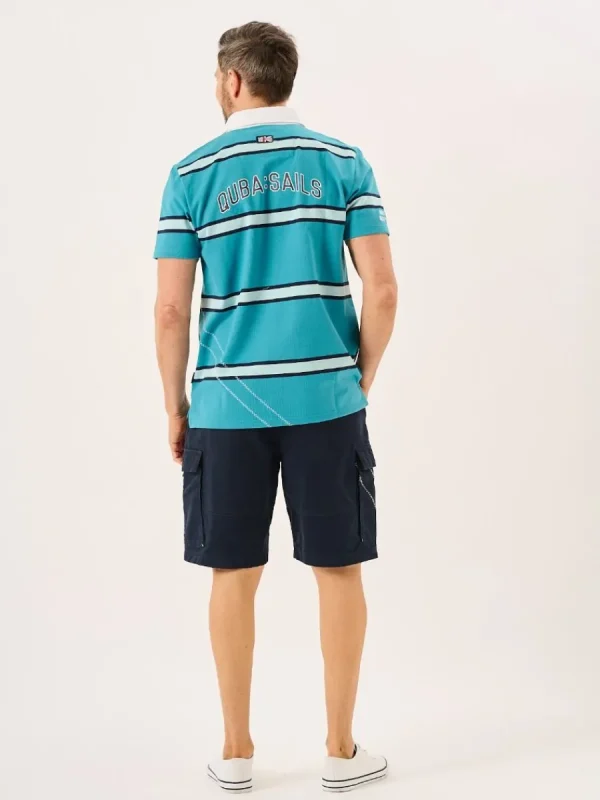 Quba & Co Bright Teal Quba Sails X-Series Short Sleeved Rugby Shirt - Walton Clearance