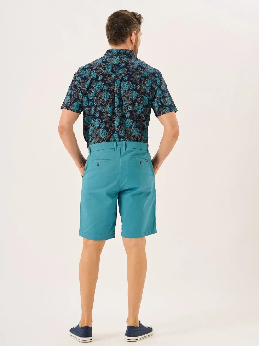 bright_teal_stretch_chino_6.webp Quba & Co Bright Teal Stretch Chino Shorts - Sandor Online