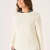 Quba & Co Browtin Tape Yarn Jumper White Sale