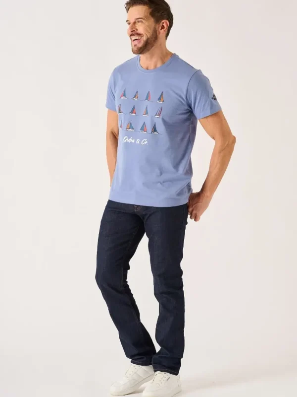 Quba & Co Cool Blue Nautical Print Lifestyle T-Shirt - Bendel New