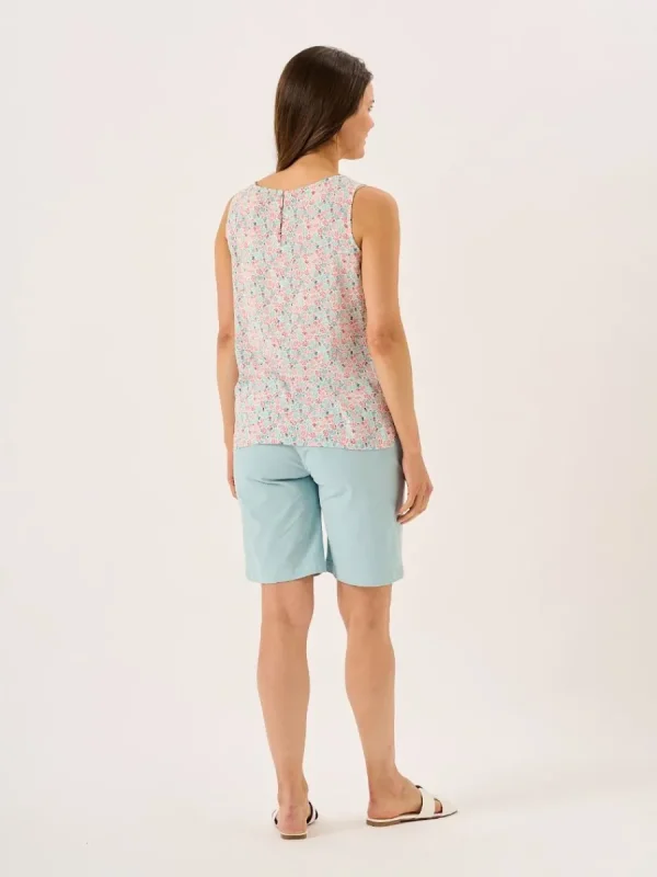 Quba & Co Coral And Teal Nautical Print Sleeveless Vest Top - Elsie Fashion