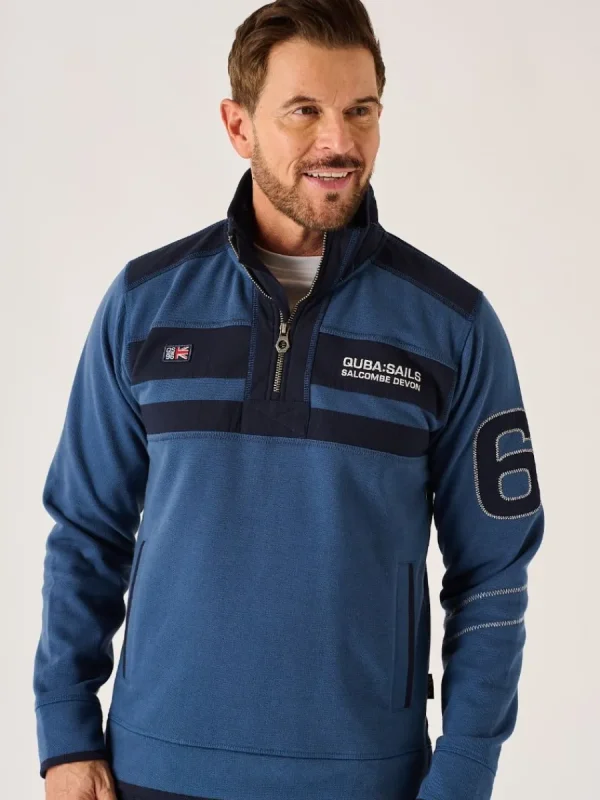 Quba & Co Dark Blue X-Series 1/4 Zip Pique Sweatshirt - Wentworth Best