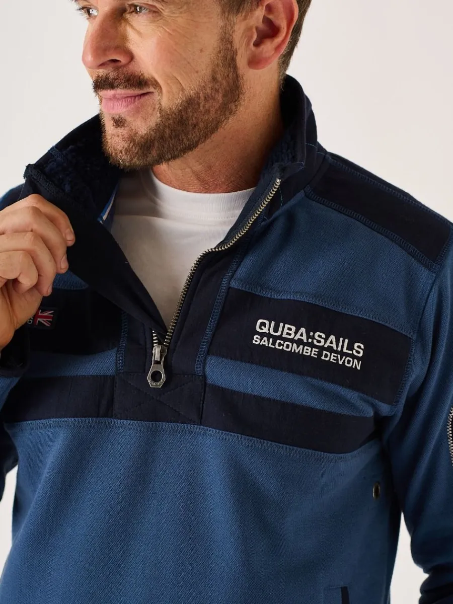 dark_blue_xseries__zip_pi_1.webp Quba & Co Dark Blue X-Series 1/4 Zip Pique Sweatshirt - Wentworth Best