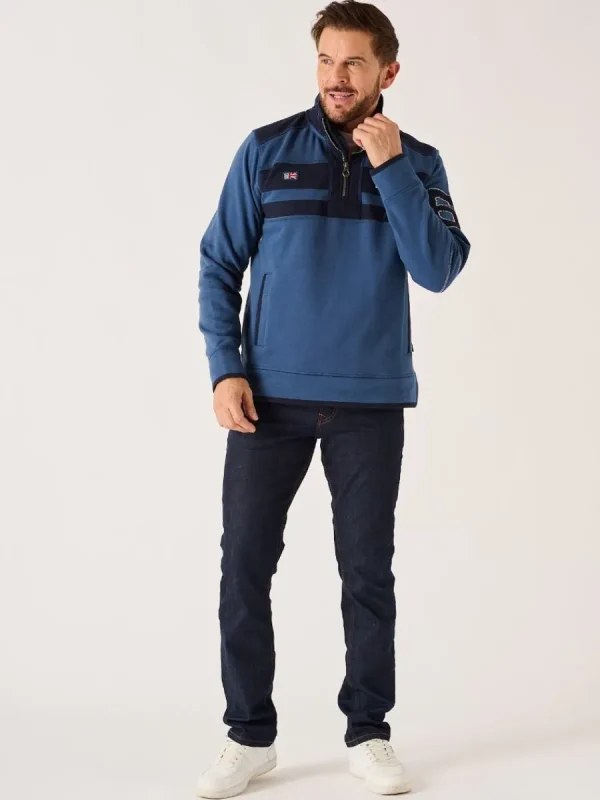 Quba & Co Dark Blue X-Series 1/4 Zip Pique Sweatshirt - Wentworth Best