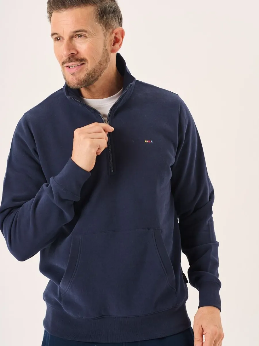 dark_navy__zip_sweatshirt_2.webp Quba & Co Dark Navy 1/4 Zip Sweatshirt - Nash New