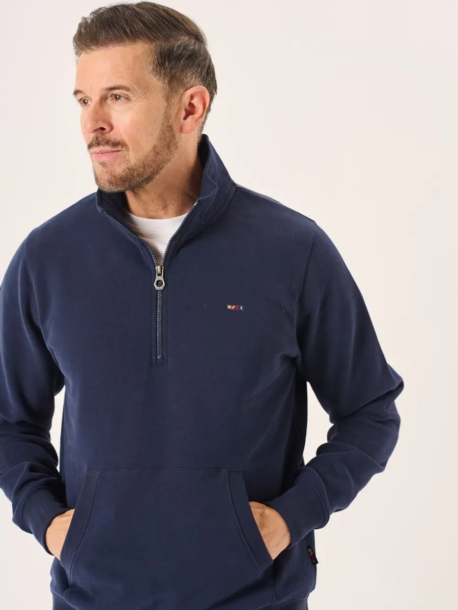 dark_navy__zip_sweatshirt_3.webp Quba & Co Dark Navy 1/4 Zip Sweatshirt - Nash New