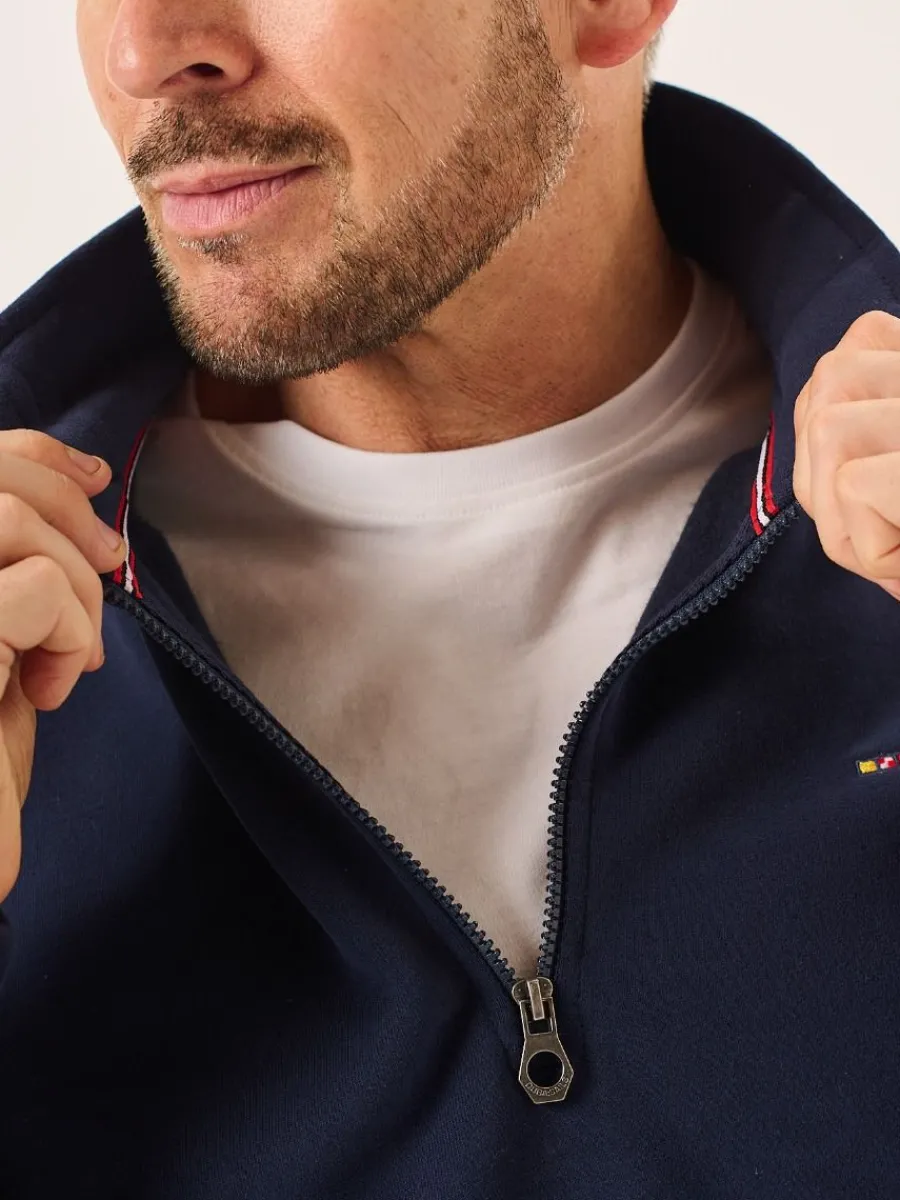 dark_navy__zip_sweatshirt_4.webp Quba & Co Dark Navy 1/4 Zip Sweatshirt - Nash New