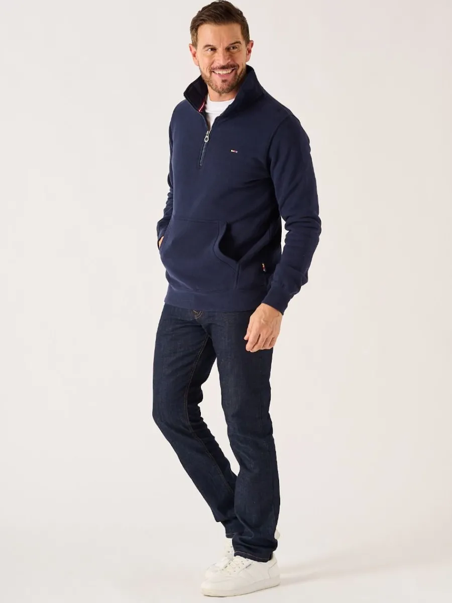 dark_navy__zip_sweatshirt_7.webp Quba & Co Dark Navy 1/4 Zip Sweatshirt - Nash New