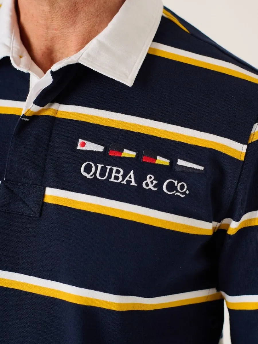 dark_navy_and_amber_quba__1.webp Quba & Co Dark Navy And Amber Quba And Co Lifestyle Rugby Shirt - Ade Sale