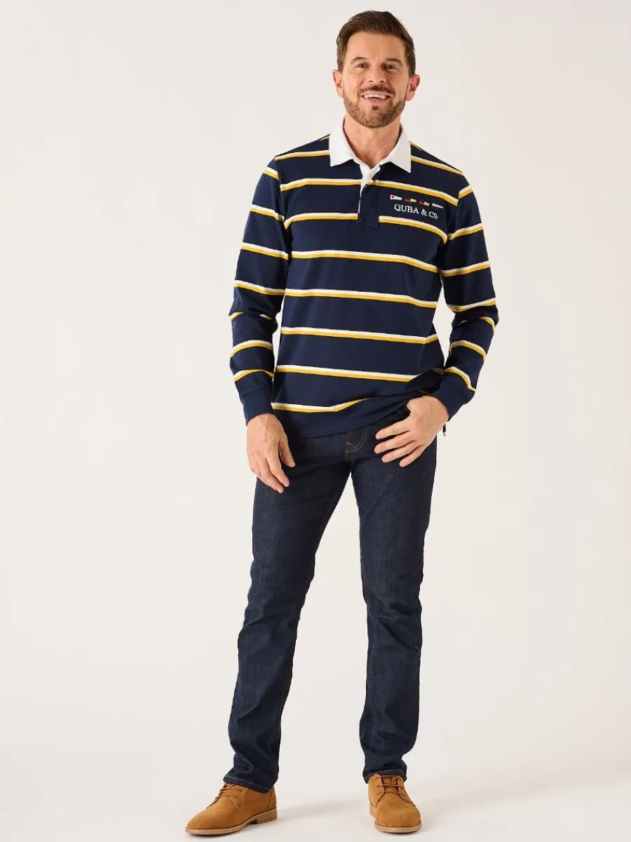 dark_navy_and_amber_quba__2.webp Quba & Co Dark Navy And Amber Quba And Co Lifestyle Rugby Shirt - Ade Sale
