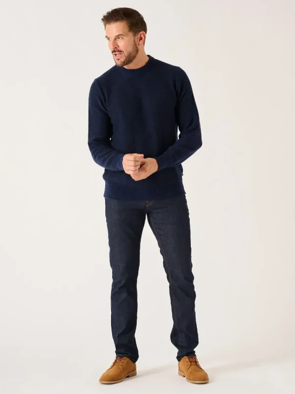 Quba & Co Dark Navy And Blue Lifestyle Merino Rich Jumper - Hampton New