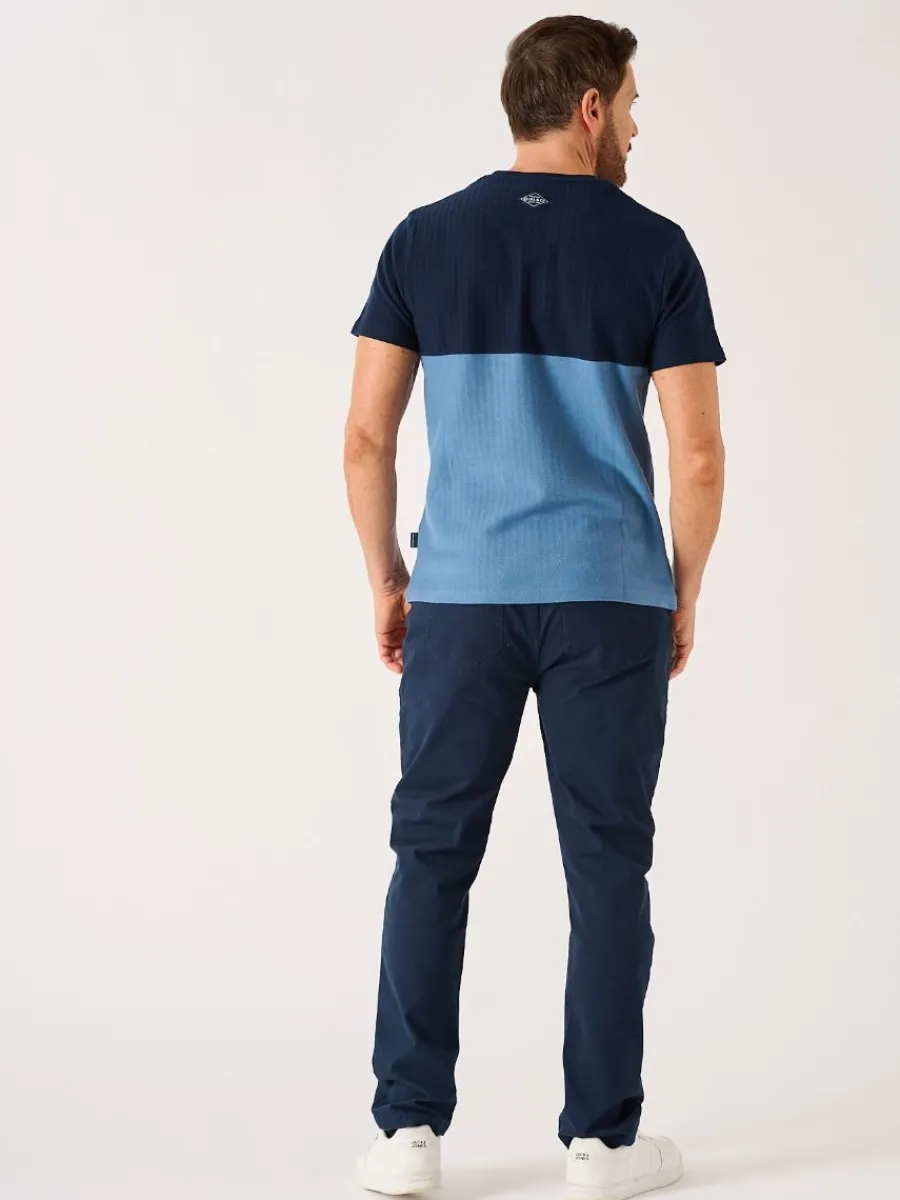 dark_navy_and_blue_textur_5.webp Quba & Co Dark Navy And Blue Textured Lifestyle T-Shirt - Cheston Fashion