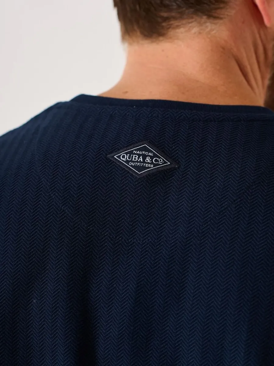 dark_navy_and_blue_textur_7.webp Quba & Co Dark Navy And Blue Textured Lifestyle T-Shirt - Cheston Fashion