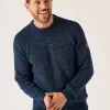 Quba & Co Dark Navy And Slate Twisted Yarn Crew Neck Jumper - Erling Sale