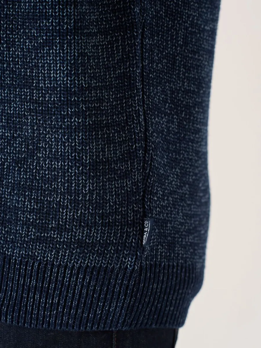 dark_navy_and_slate_twist_2.webp Quba & Co Dark Navy And Slate Twisted Yarn Crew Neck Jumper - Erling Sale