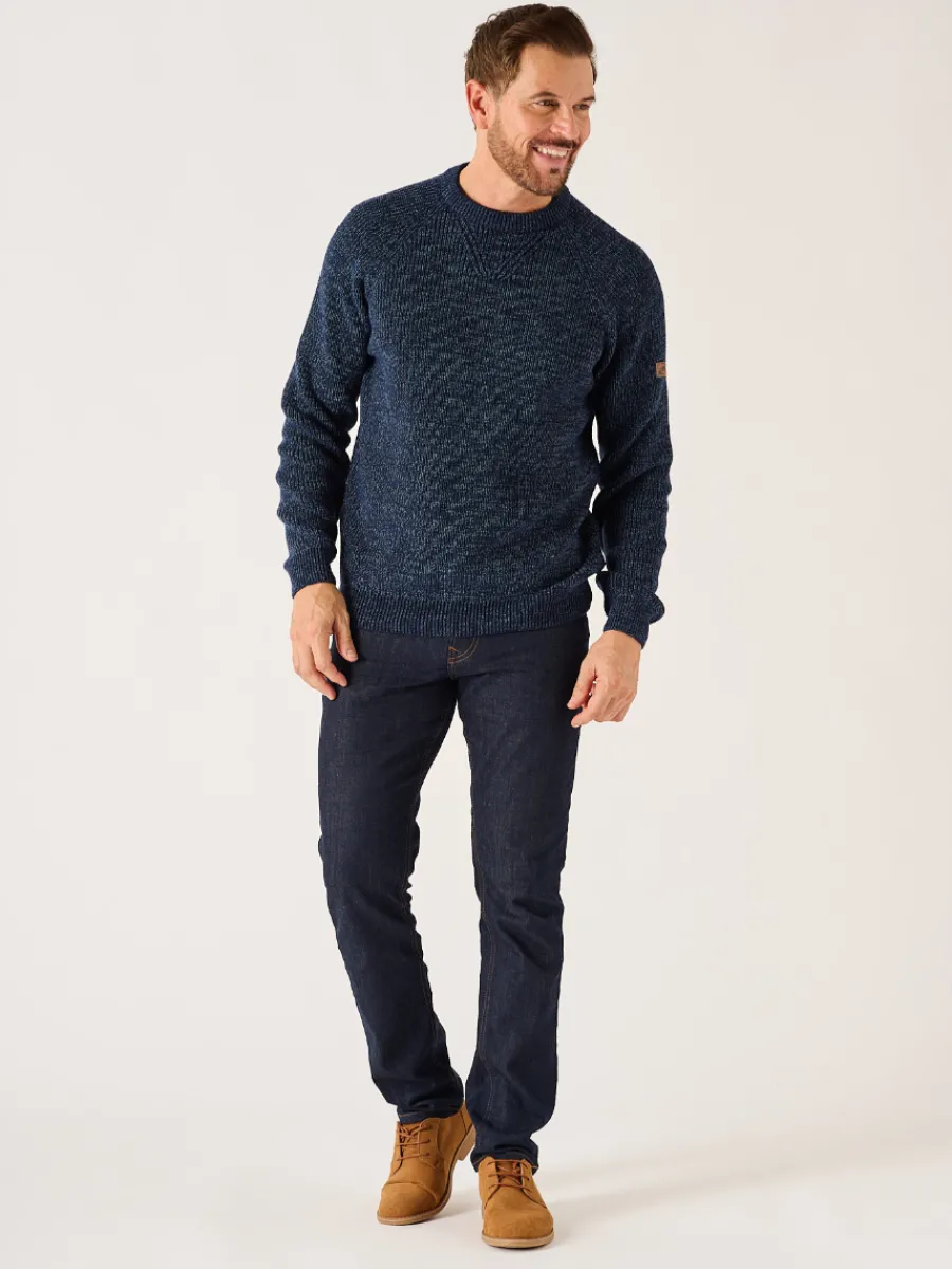 dark_navy_and_slate_twist_5.webp Quba & Co Dark Navy And Slate Twisted Yarn Crew Neck Jumper - Erling Sale