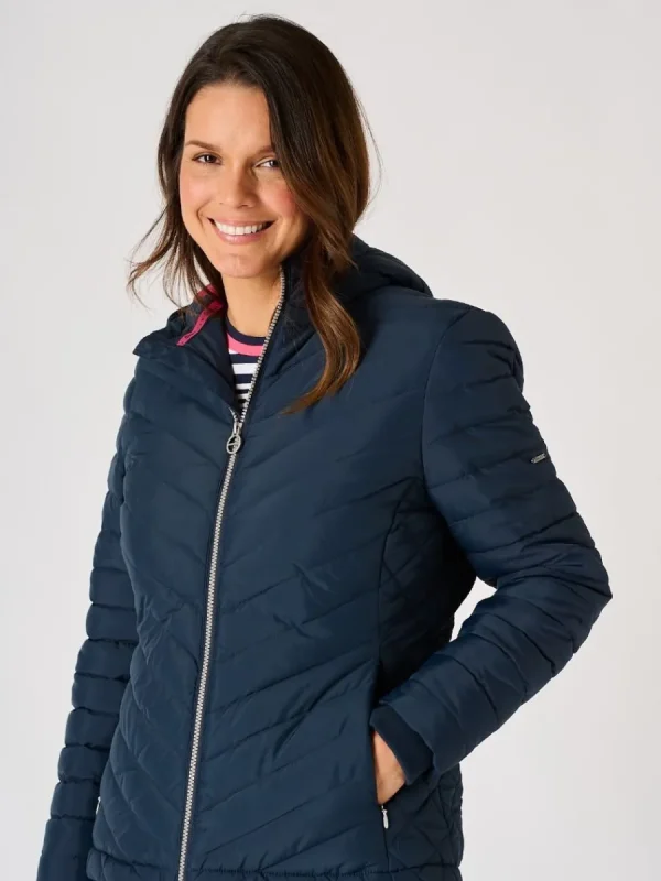 Quba & Co Dark Navy Blue Padded Hooded Jacket - Honey Outlet