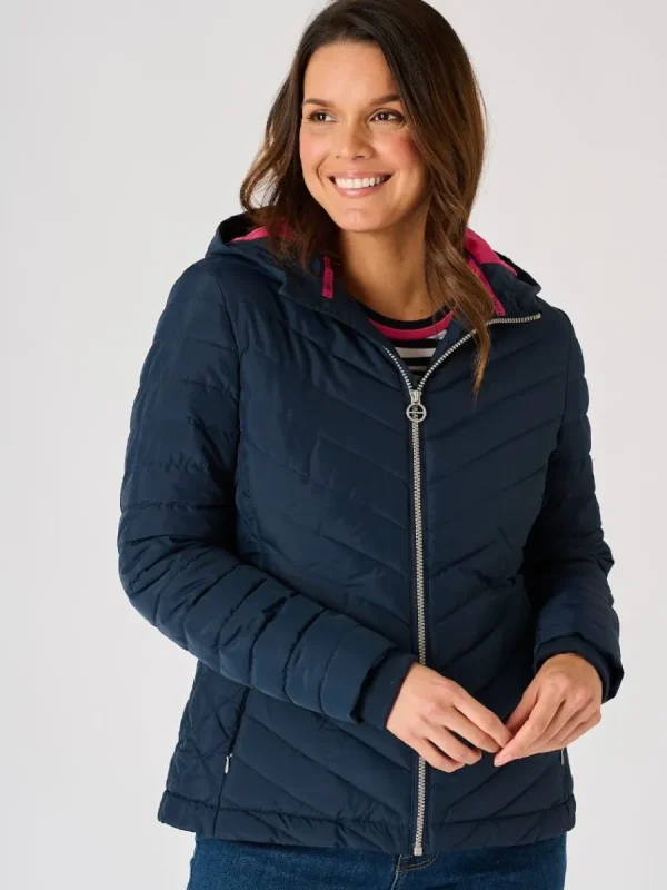 Quba & Co Dark Navy Blue Padded Hooded Jacket - Honey Outlet