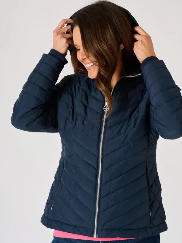 Quba & Co Dark Navy Blue Padded Hooded Jacket - Honey Outlet