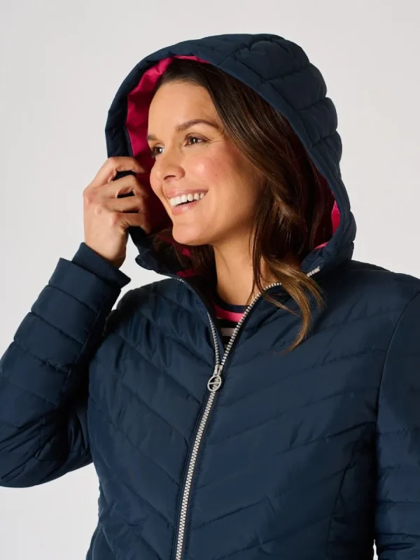 Quba & Co Dark Navy Blue Padded Hooded Jacket - Honey Outlet