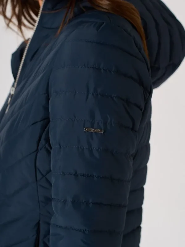Quba & Co Dark Navy Blue Padded Hooded Jacket - Honey Outlet