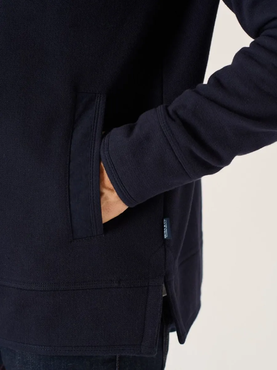 dark_navy_lifestyle__zip__3.webp Quba & Co Dark Navy Lifestyle 1/4 Zip Pique Sweatshirt - Wilshire New