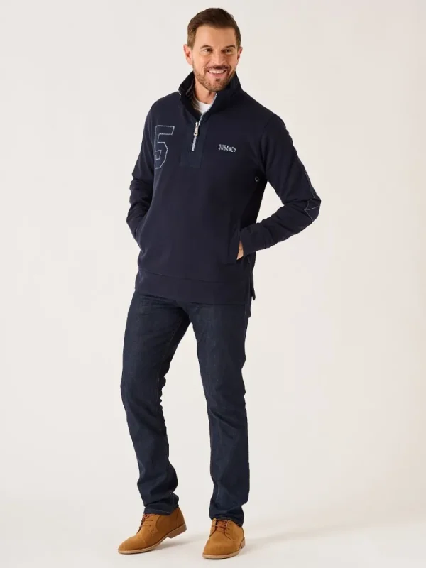 Quba & Co Dark Navy Lifestyle 1/4 Zip Pique Sweatshirt - Wilshire New