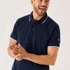Quba & Co Dark Navy Lifestyle Textured Polo Shirt - Hawker Online