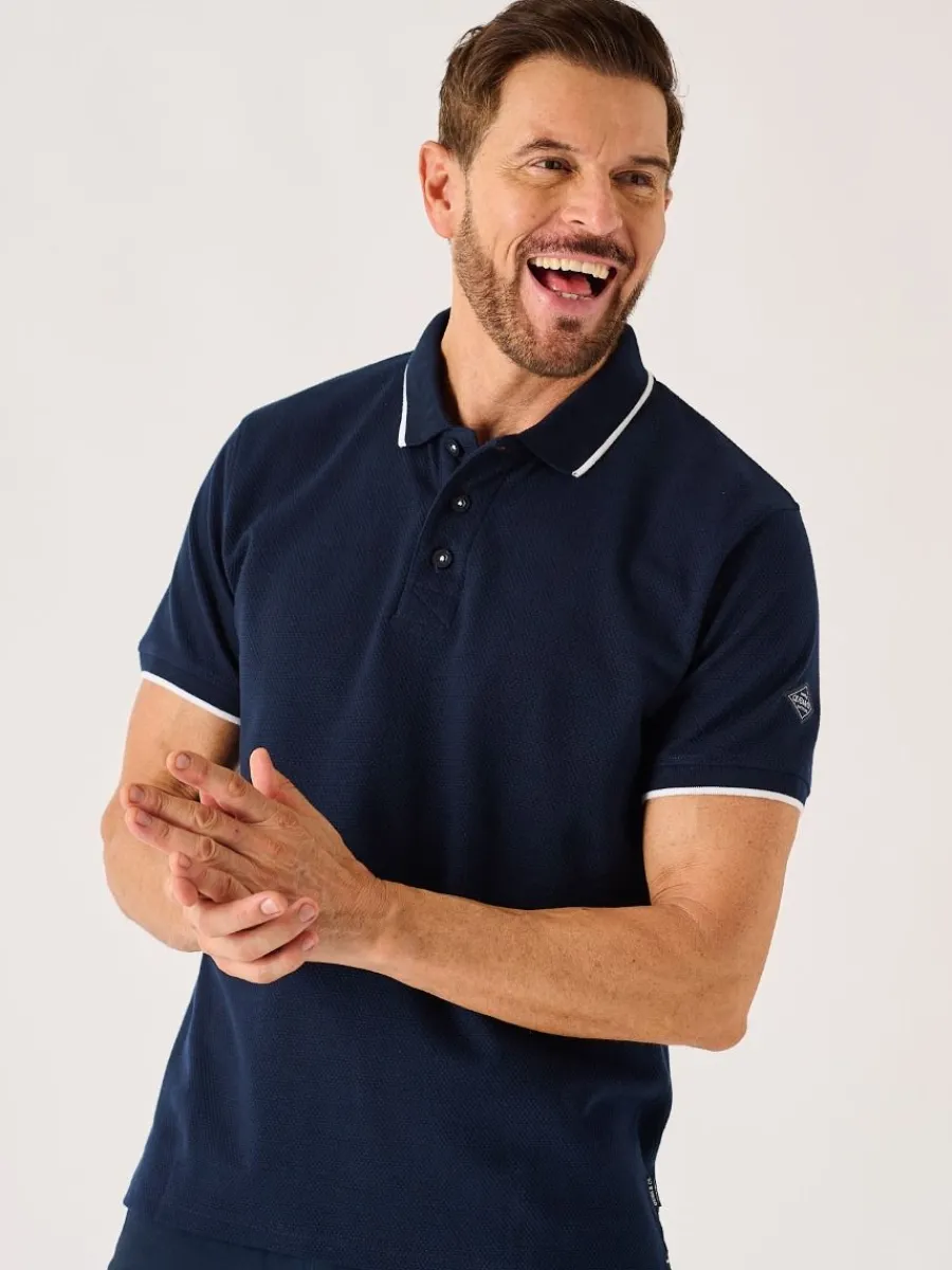 dark_navy_lifestyle_textu_0.webp Quba & Co Dark Navy Lifestyle Textured Polo Shirt - Hawker Online