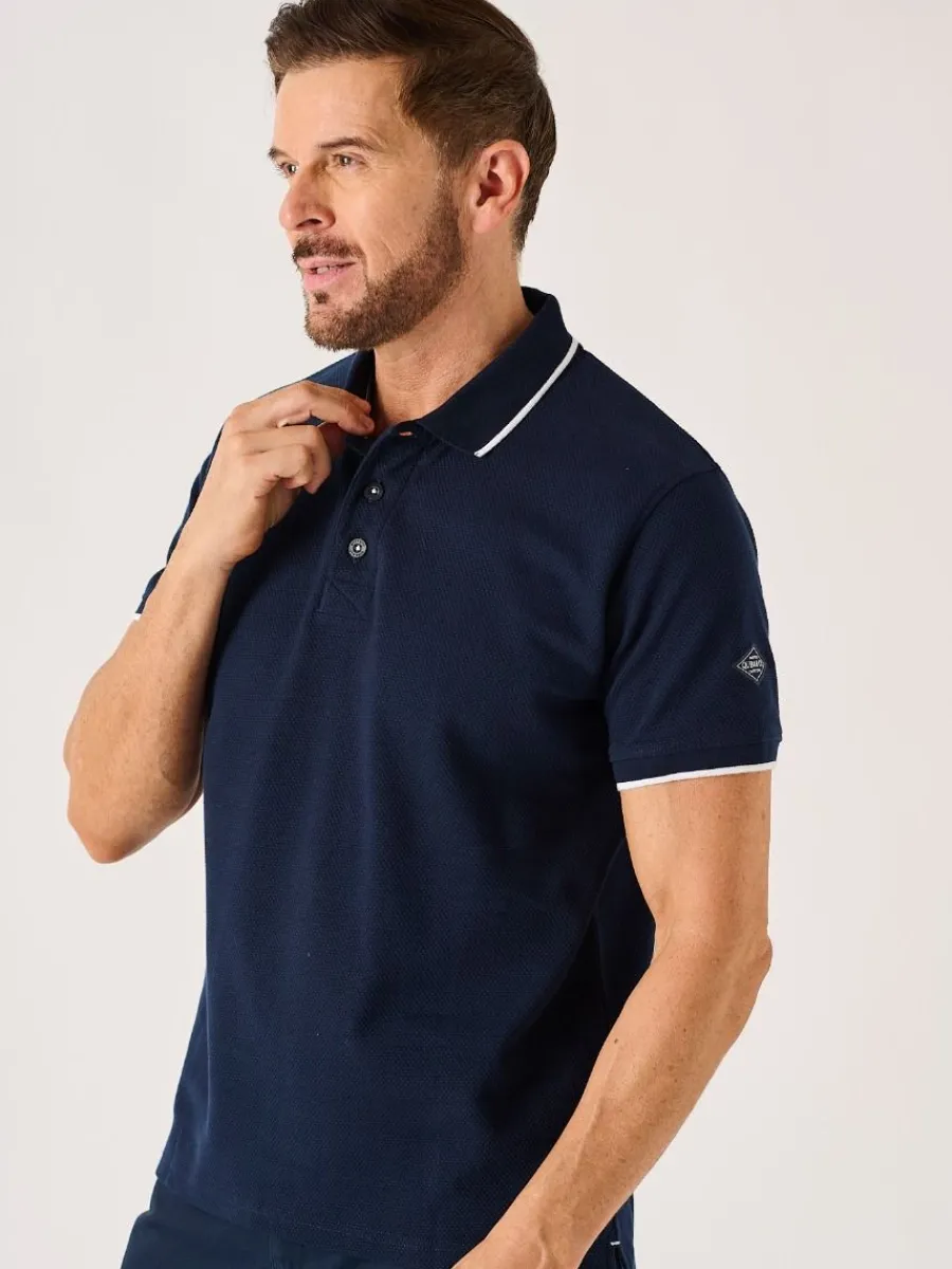 dark_navy_lifestyle_textu_2.webp Quba & Co Dark Navy Lifestyle Textured Polo Shirt - Hawker Online