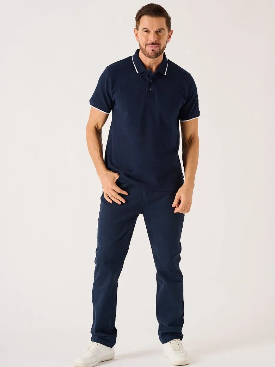 dark_navy_lifestyle_textu_3.webp Quba & Co Dark Navy Lifestyle Textured Polo Shirt - Hawker Online