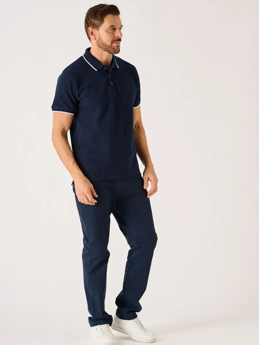dark_navy_lifestyle_textu_4.webp Quba & Co Dark Navy Lifestyle Textured Polo Shirt - Hawker Online