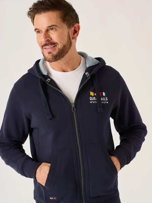 Quba & Co Dark Navy Lifestyle Zip Thru Hoodie - Banx New