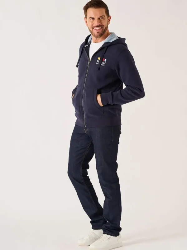 Quba & Co Dark Navy Lifestyle Zip Thru Hoodie - Banx New